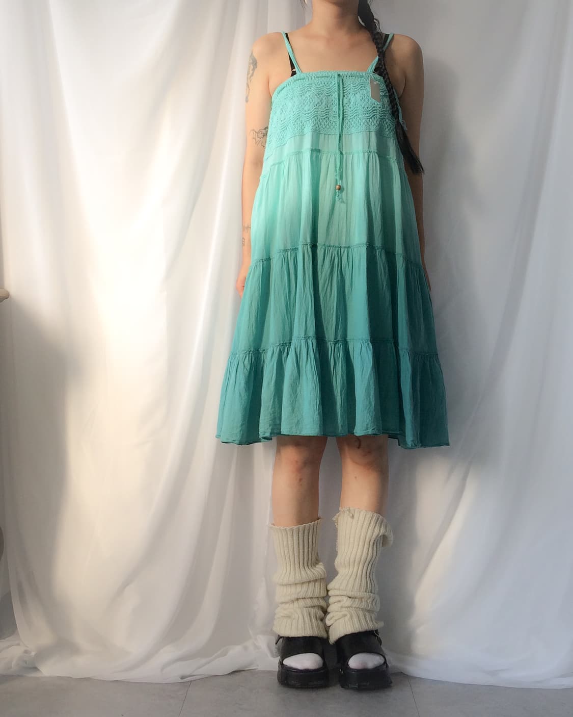 Crochet point dyed sleeveless one piece 상품이미지6