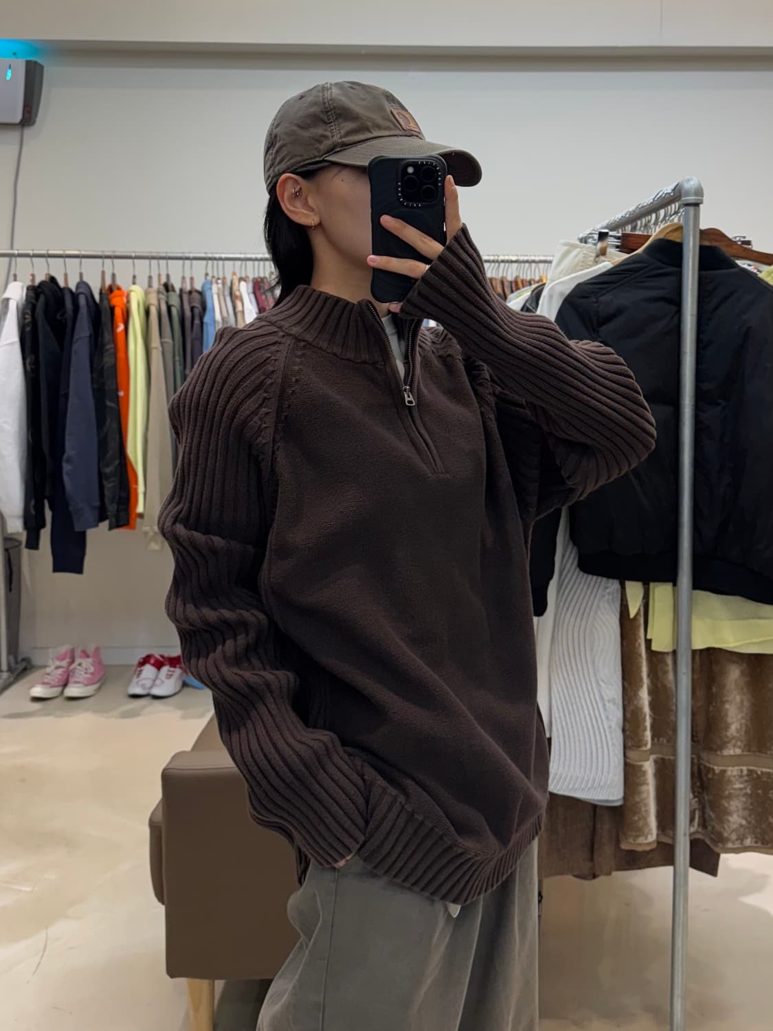 리바이스 골지 니트 반집업 상품이미지2