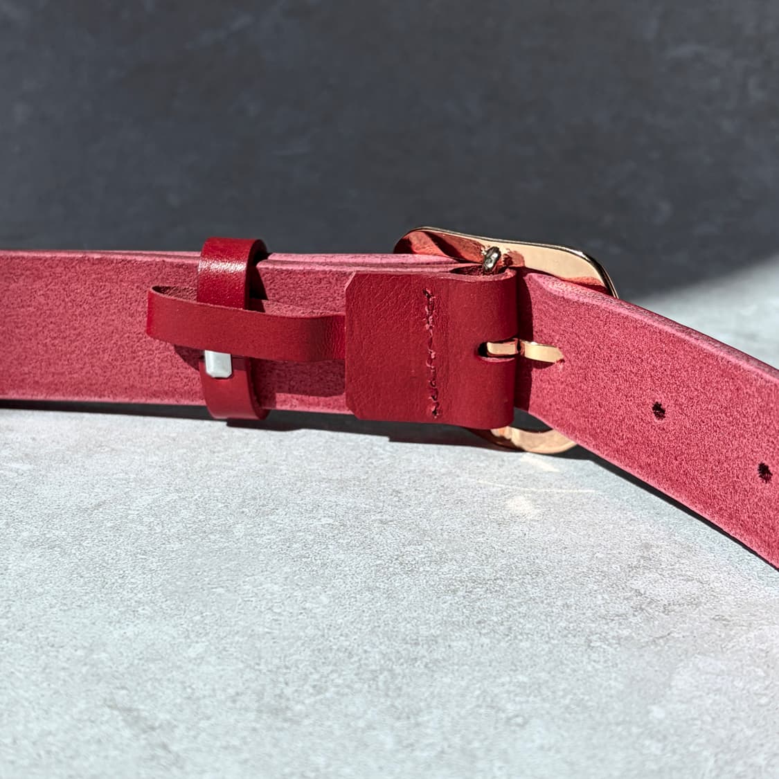 Oribell 커브드 24k 골드플레이트 버클 볼드 베지터블 소가죽 벨트 상품이미지7