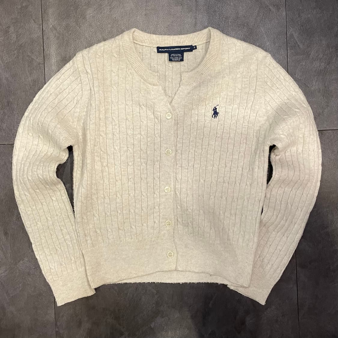[IM] polo 폴로랄프로렌 꽈배기 크림 가디건 니트 상품이미지2