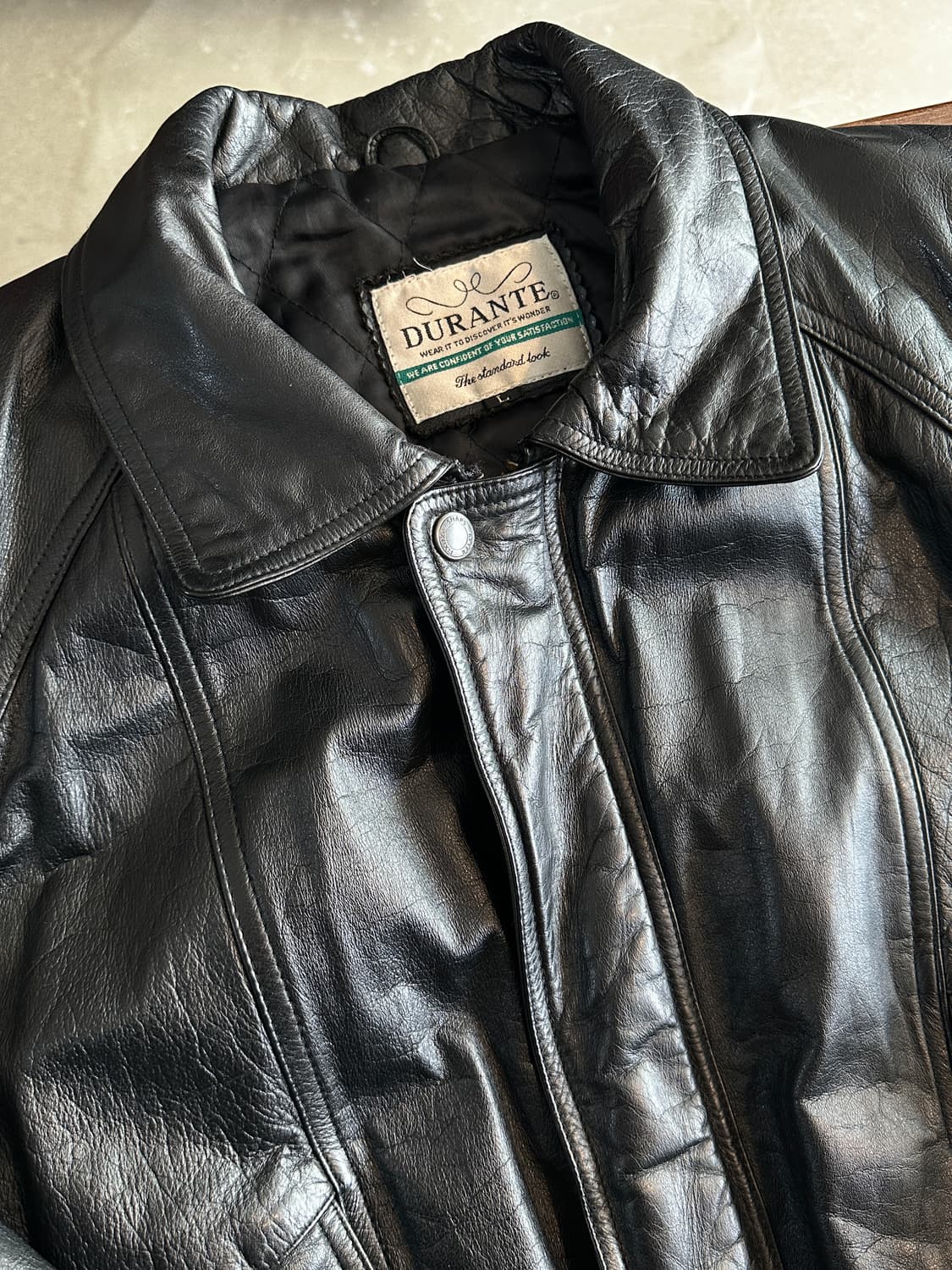 DURANTE 빈티지 리얼 레더 블루종 자켓 상품이미지2