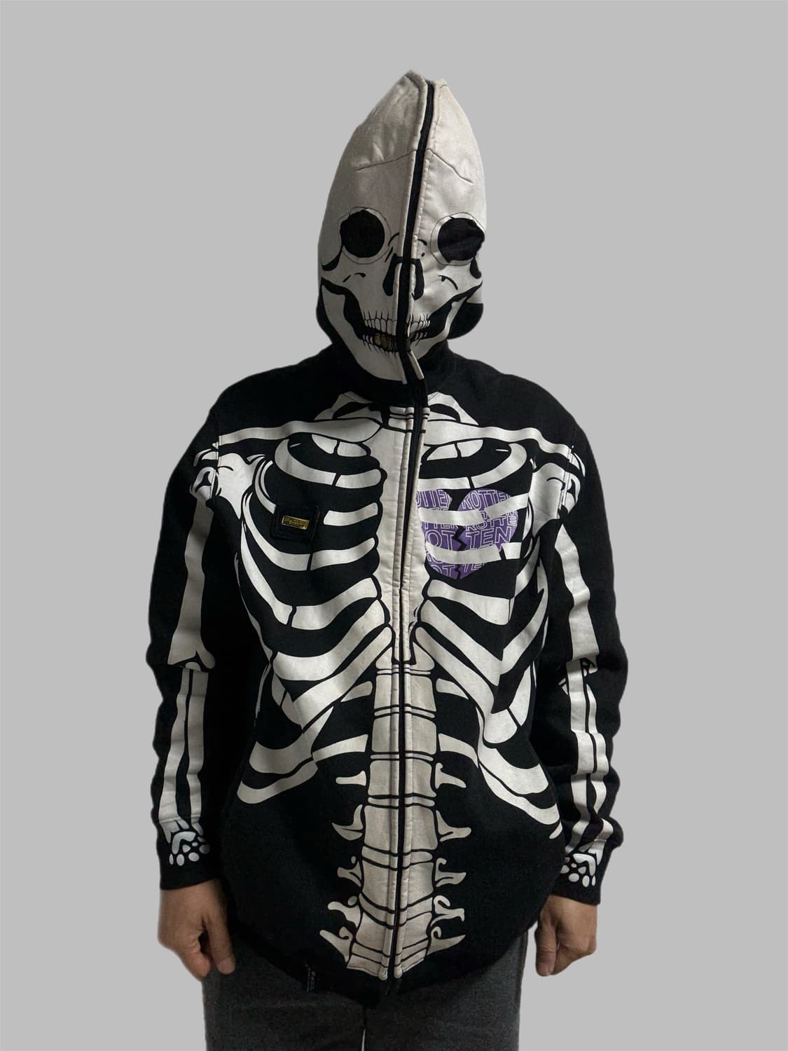 칸예 LRG 야광 스켈레톤 안감후리스 김프 후드집업 블랙버전 상품이미지1