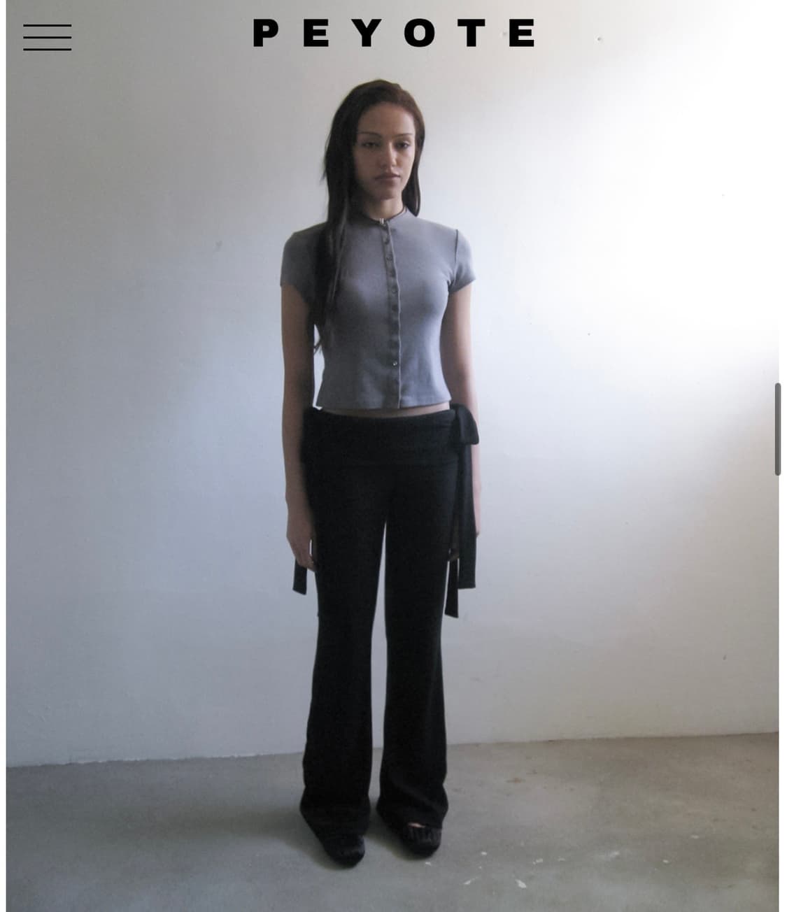 택포)새상품)peyote 폴딩 웨이스트 셔링 팬츠 상품이미지1