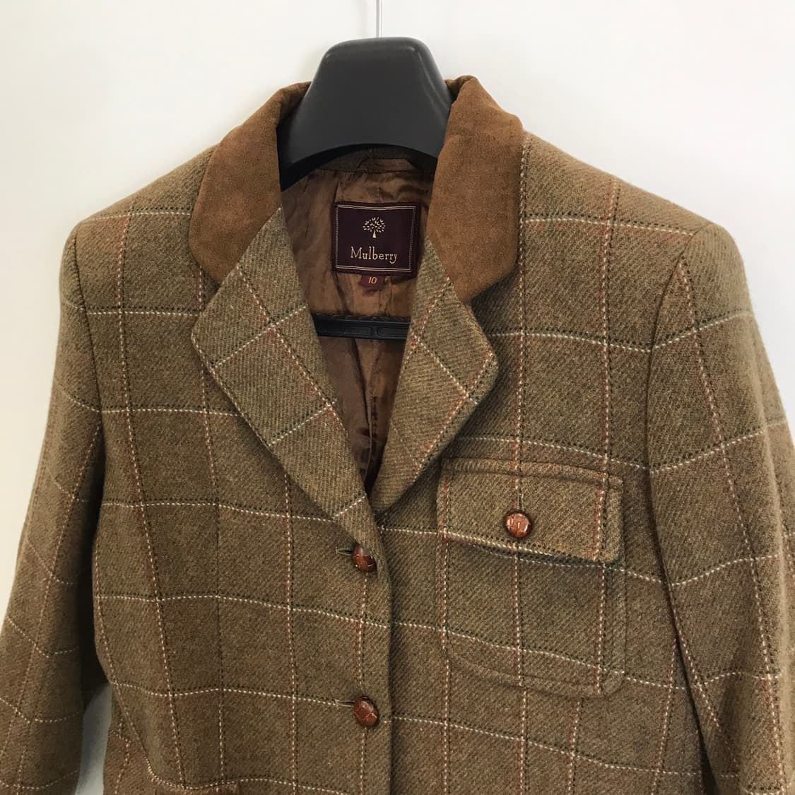 멀버리 캐시미어 울 체크 모직자켓 [여성55-66] 상품이미지2