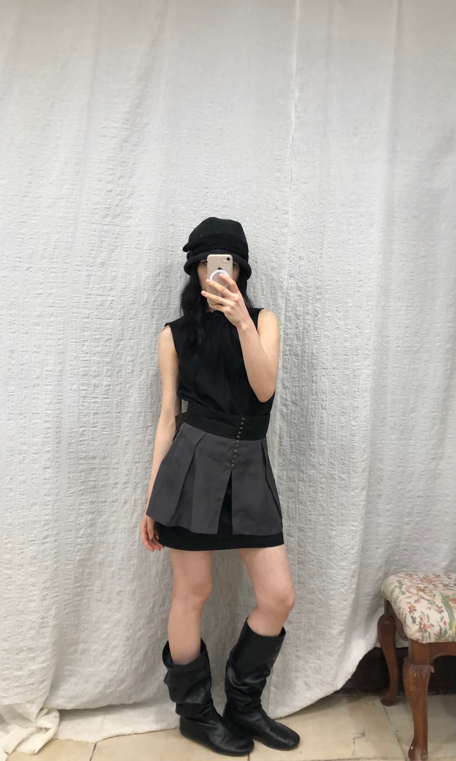 dual layer ribbon skirt 상품이미지3