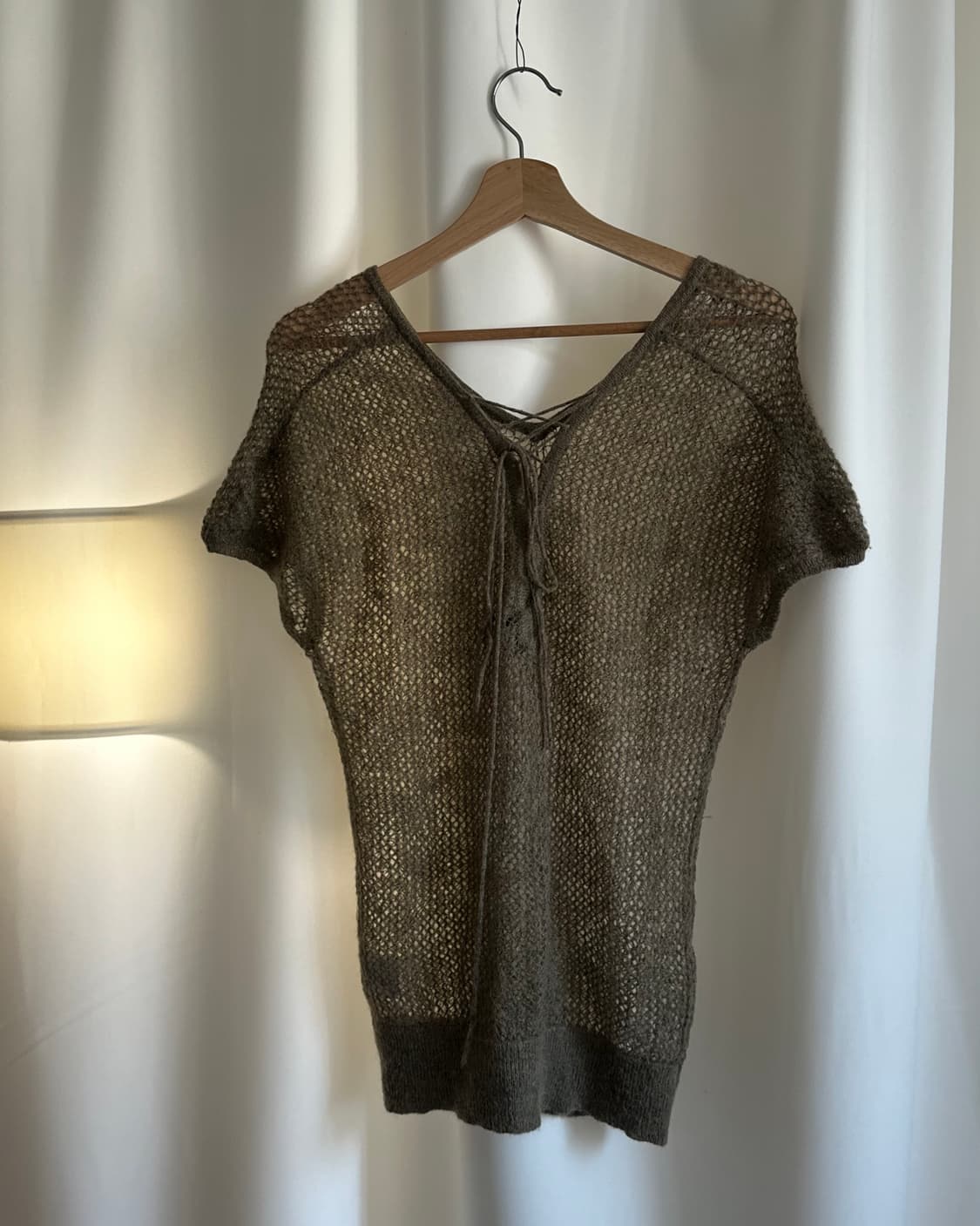 [PLACE] mohair lace-up knit top 상품이미지3