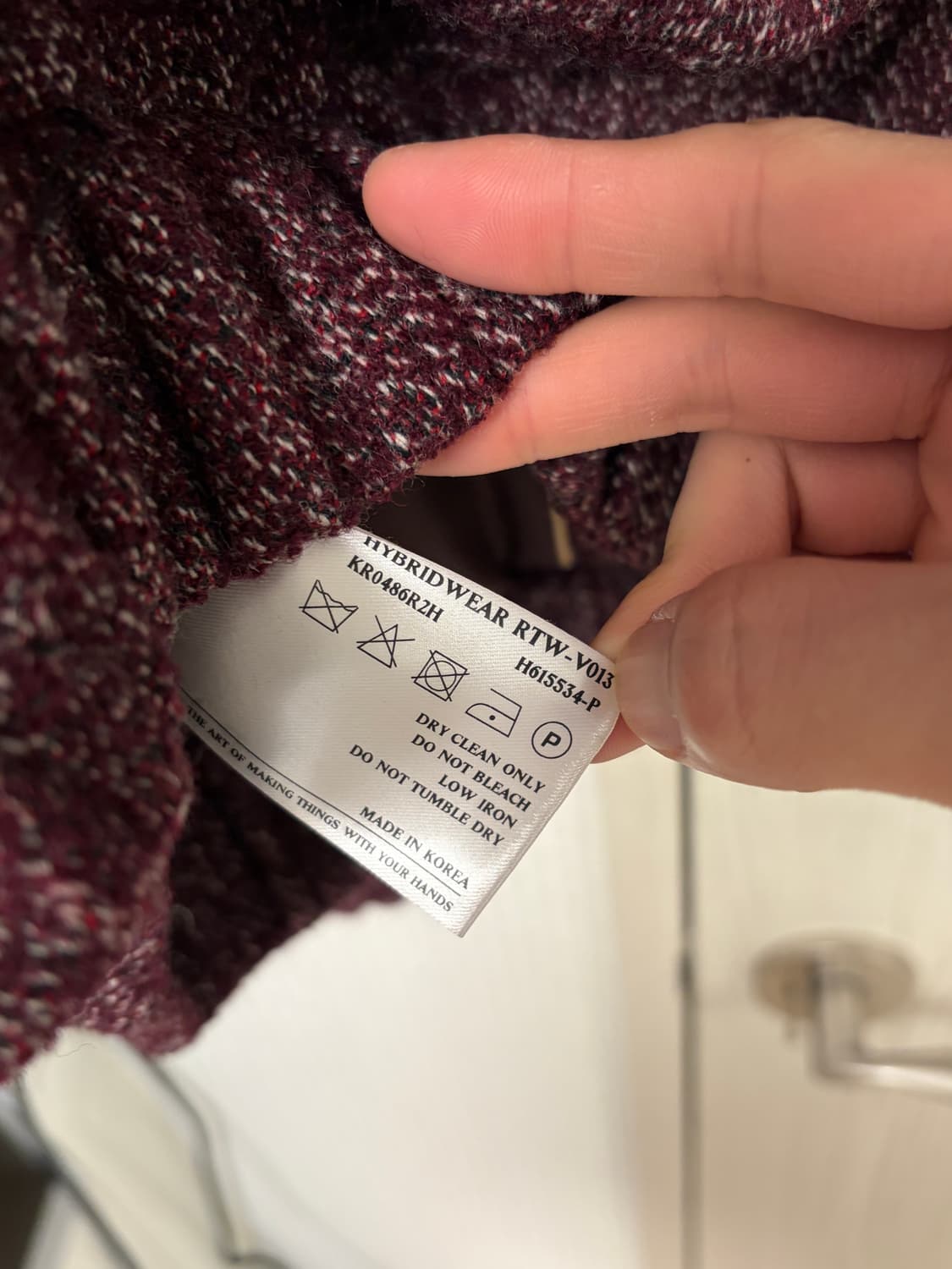 [L] 애프터프레이 하이넥 울 블루종 버건디 상품이미지4