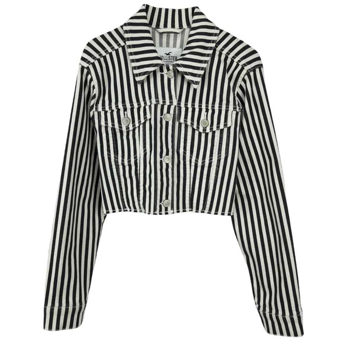 [홀리스터] 스트라이프 코튼 크롭 트러커 자켓 M18858 상품이미지2