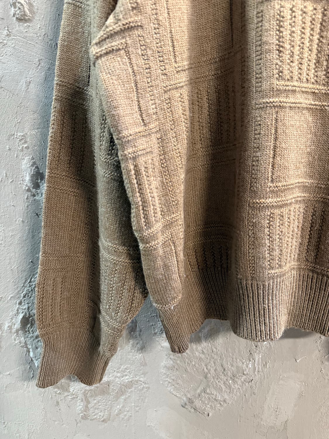 L 라코스테 LACOSTE 프랑스제 울 니트 스웨터 베이지 상품이미지2