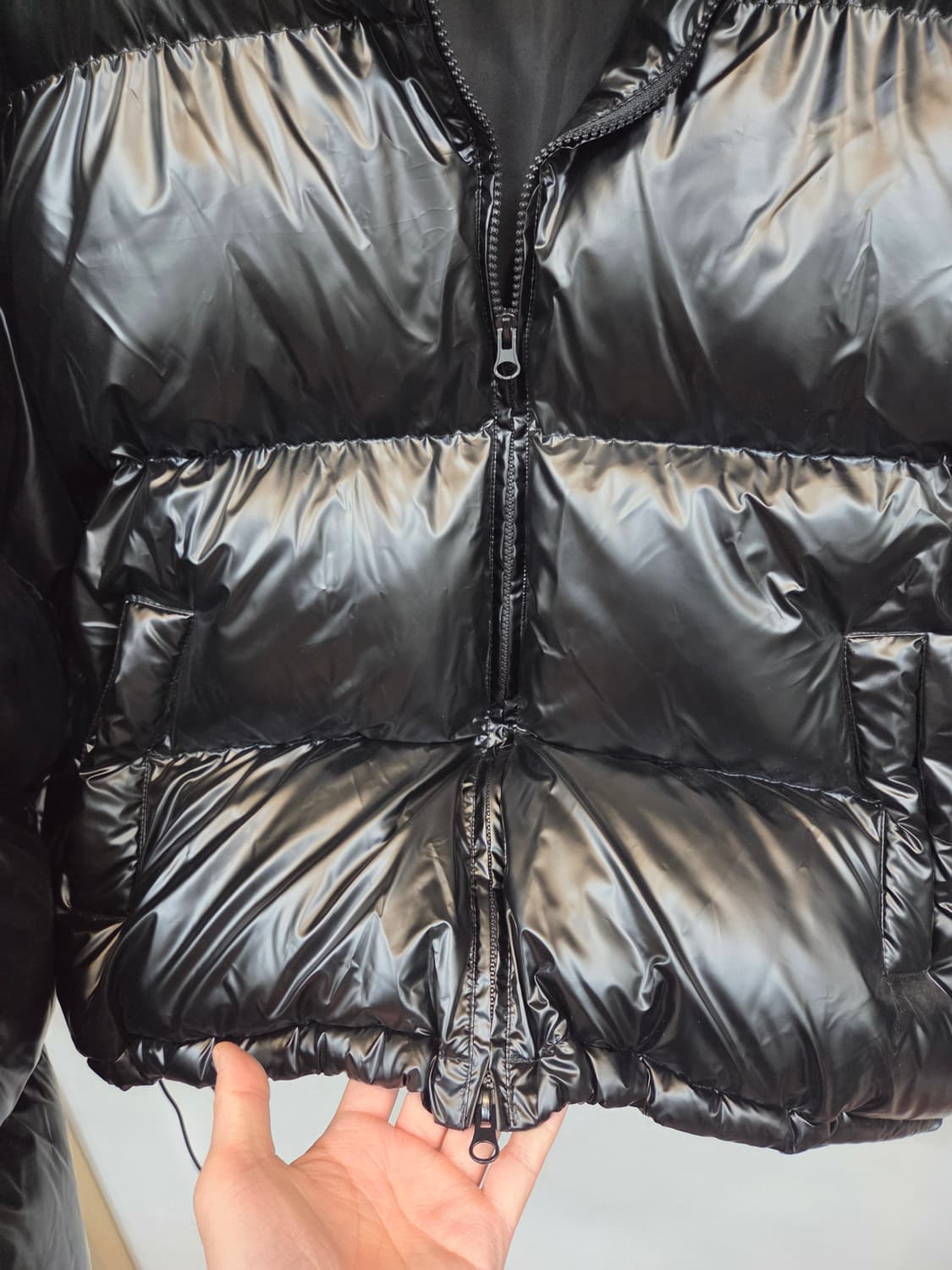 빈티지 투웨이 푸퍼 유광 숏패딩 m 오버핏  상품이미지7