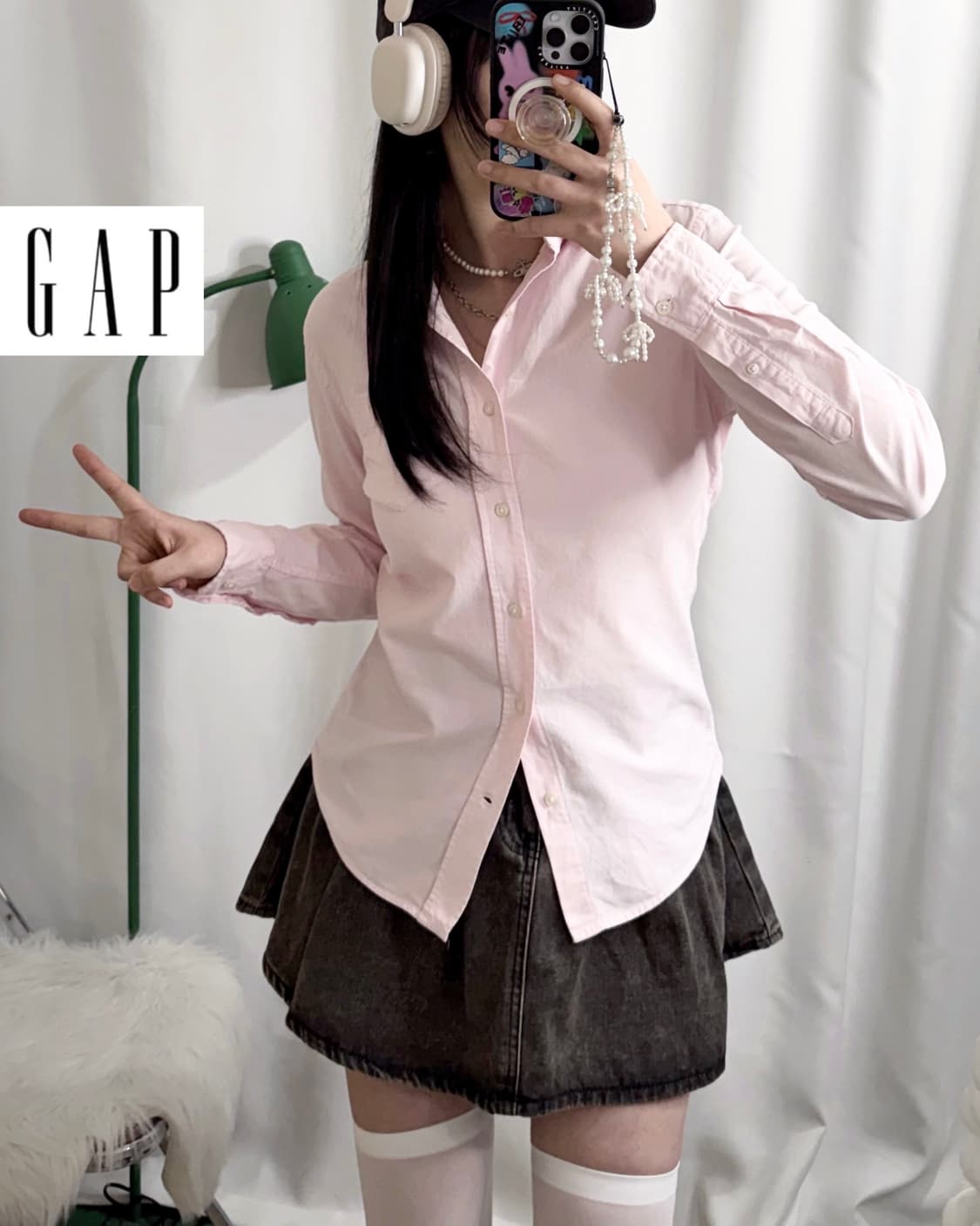 갭 핑크 슬림핏 셔츠 상품이미지3