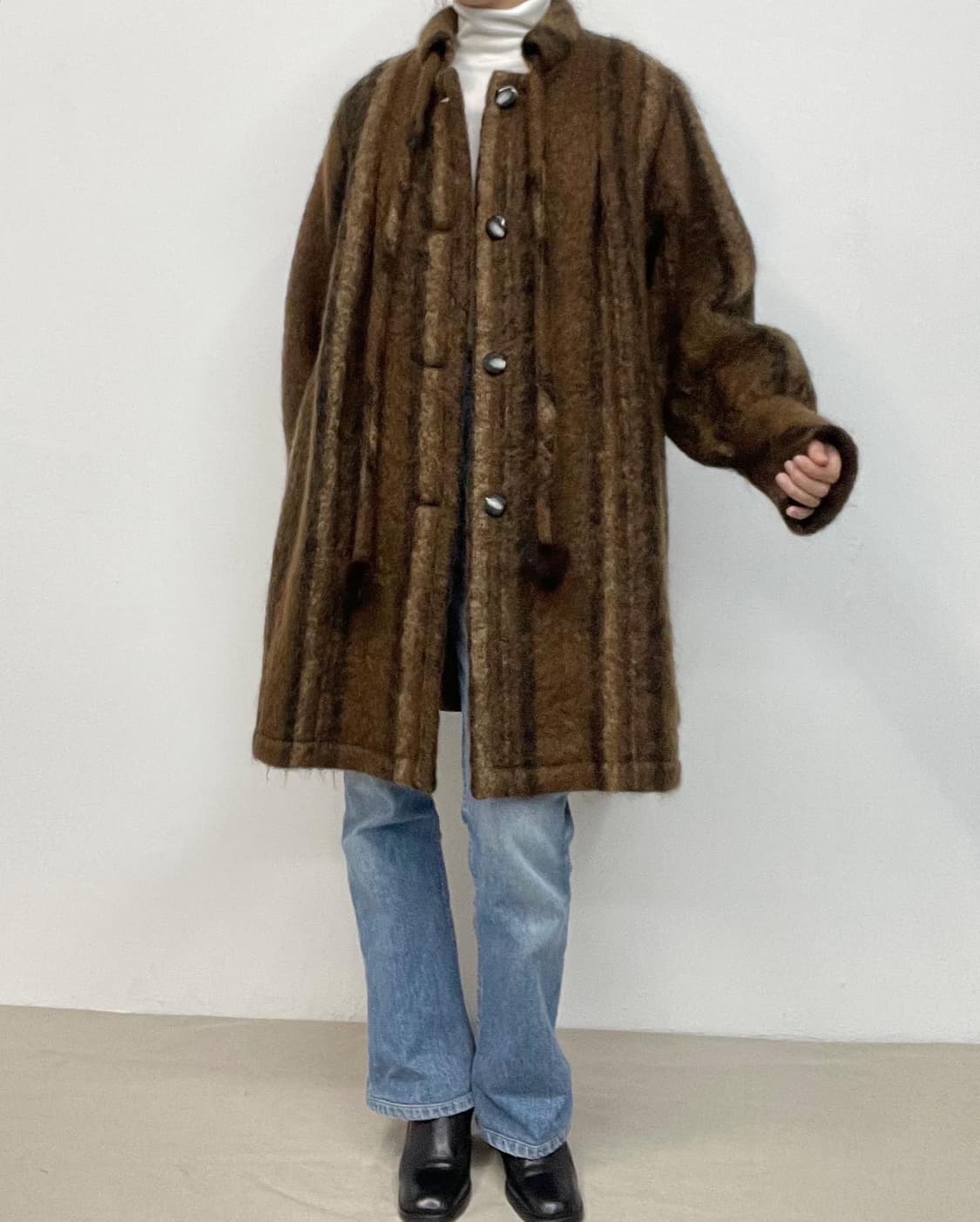 80s 빈티지 모헤어 코트 상품이미지1