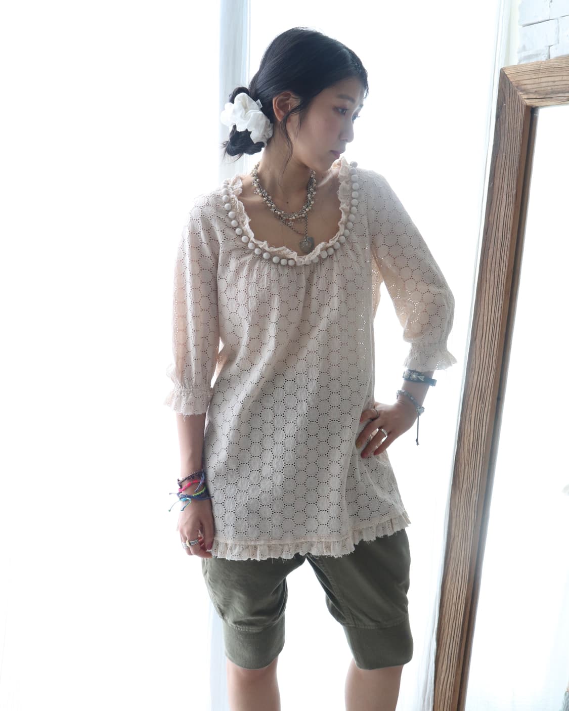 [Hysteric Glamour] Pom-Pom Lace Blouse 상품이미지3