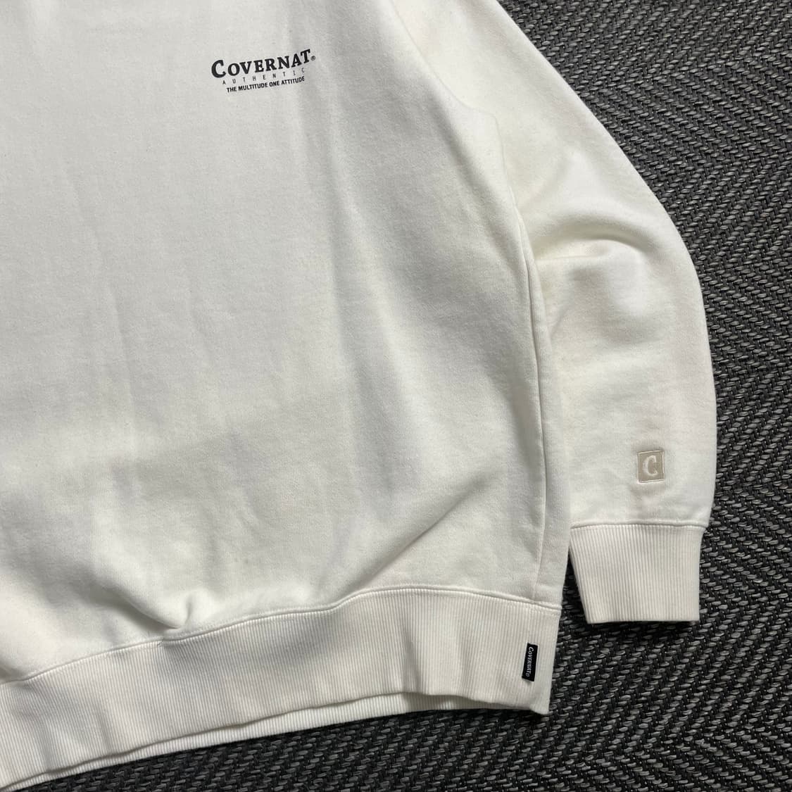 커버낫 헤비코튼 빅로고 크림 맨투맨o 4138 상품이미지3