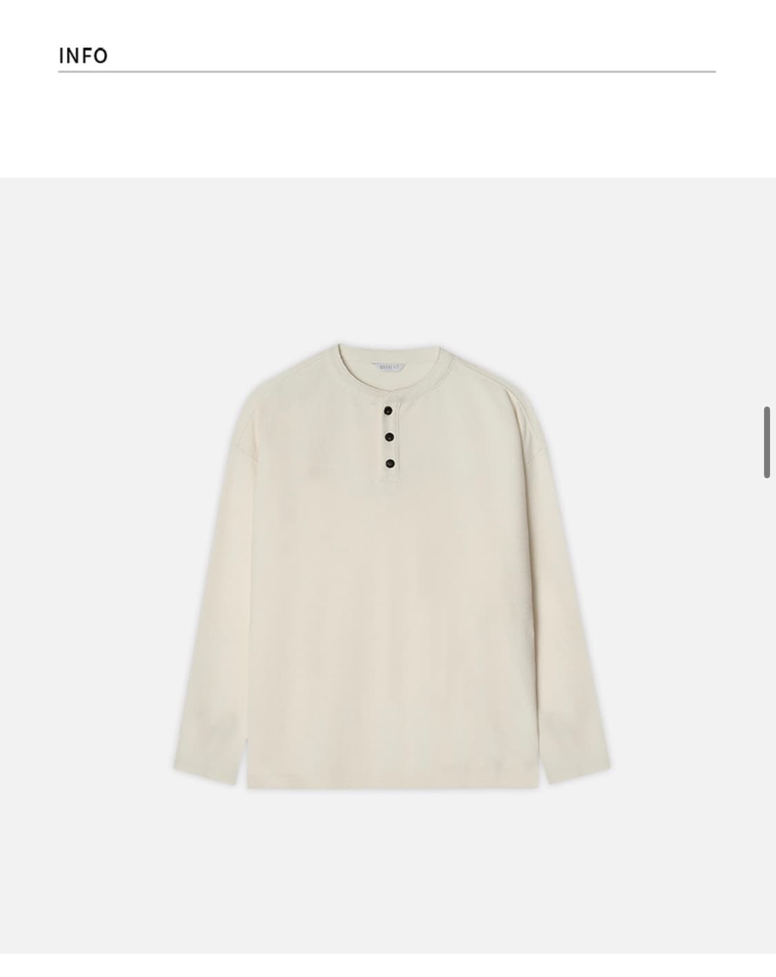 (새상품)(L) 드로우핏 코튼 와플 헨리넥 티셔츠 [IVORY] 판매 상품이미지7