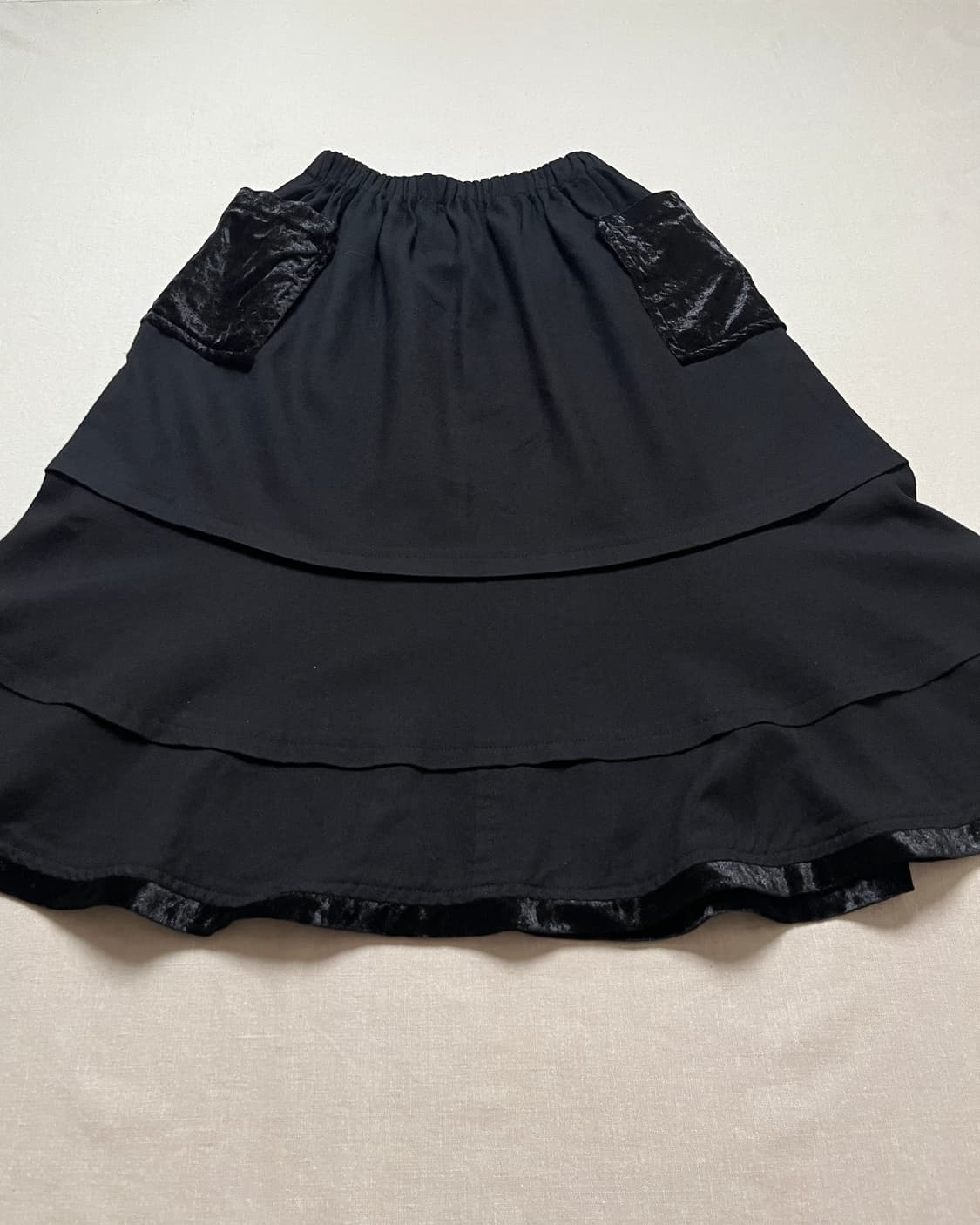 꼼데가르송 울 티어드 스커트 벨벳 트림 comme des garcons 상품이미지7