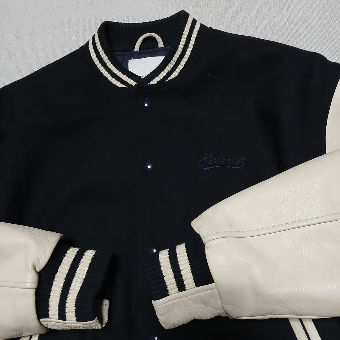 에스피오나지 espionage 울 소가죽 바시티 자켓 점퍼 상품이미지1