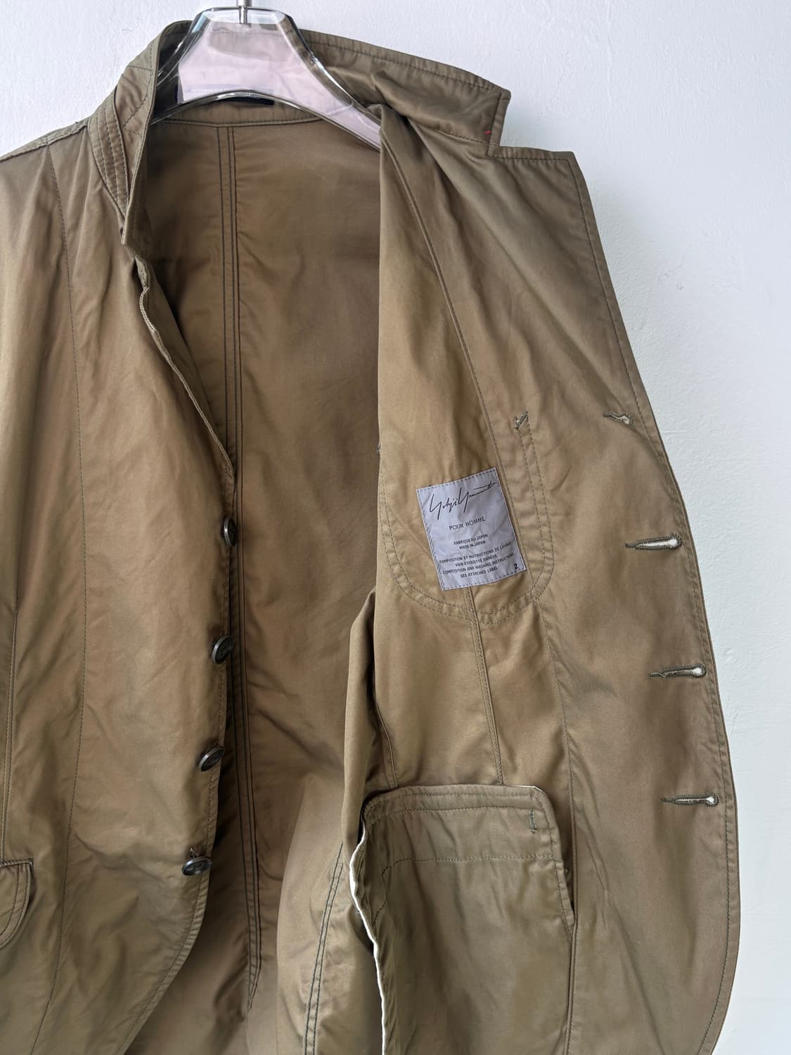 요지야마모토 뿌르옴므 밀리터리 하이넥 블레이저 자켓 상품이미지8