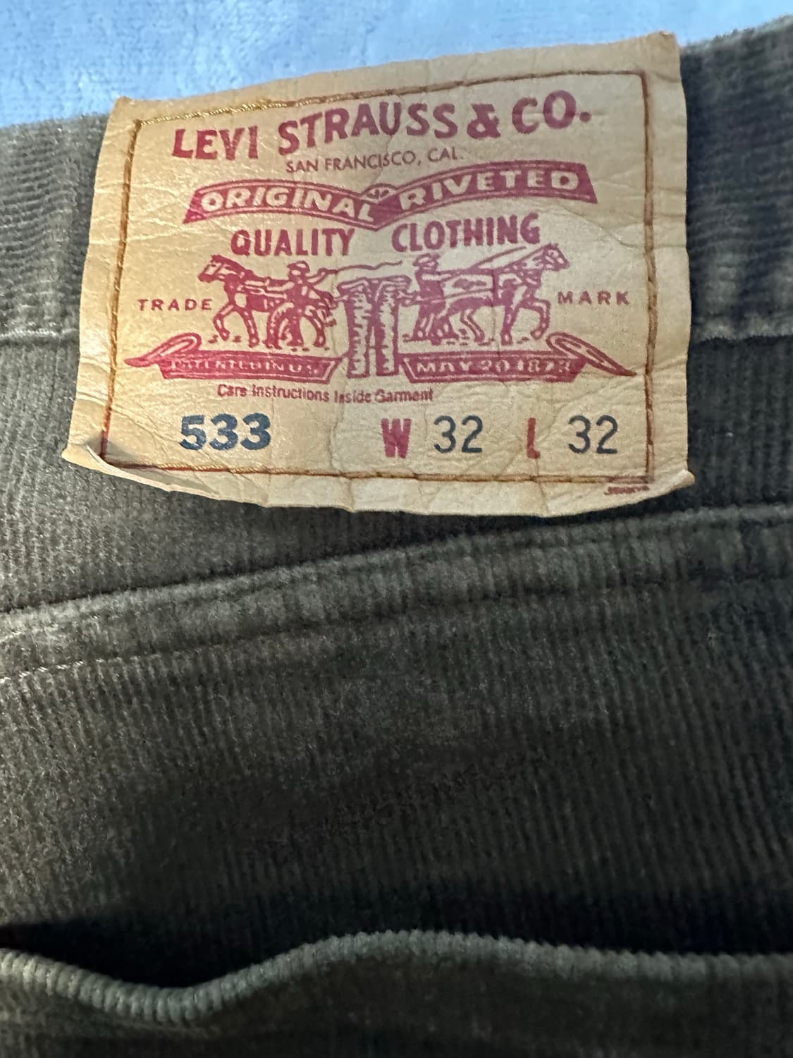 리바이스 533 코듀로이 32 상품이미지3