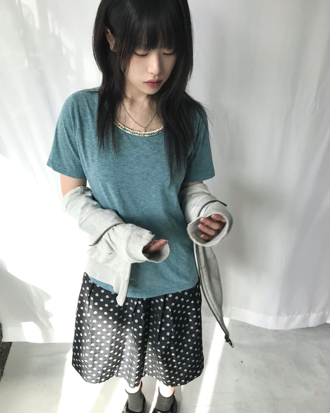 블루 비즈 티셔츠 상품이미지6