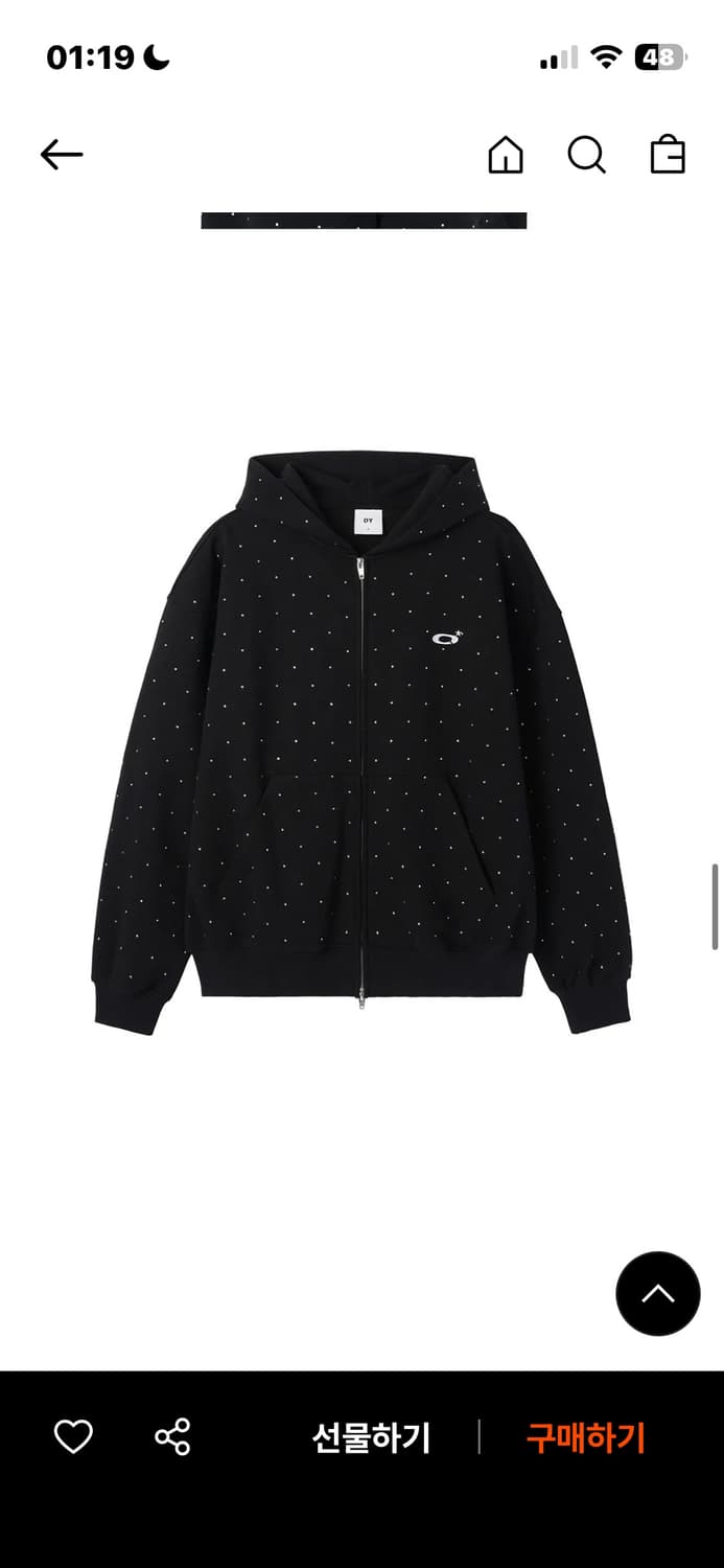 오와이 crystal dot hoodie zip up 상품이미지5