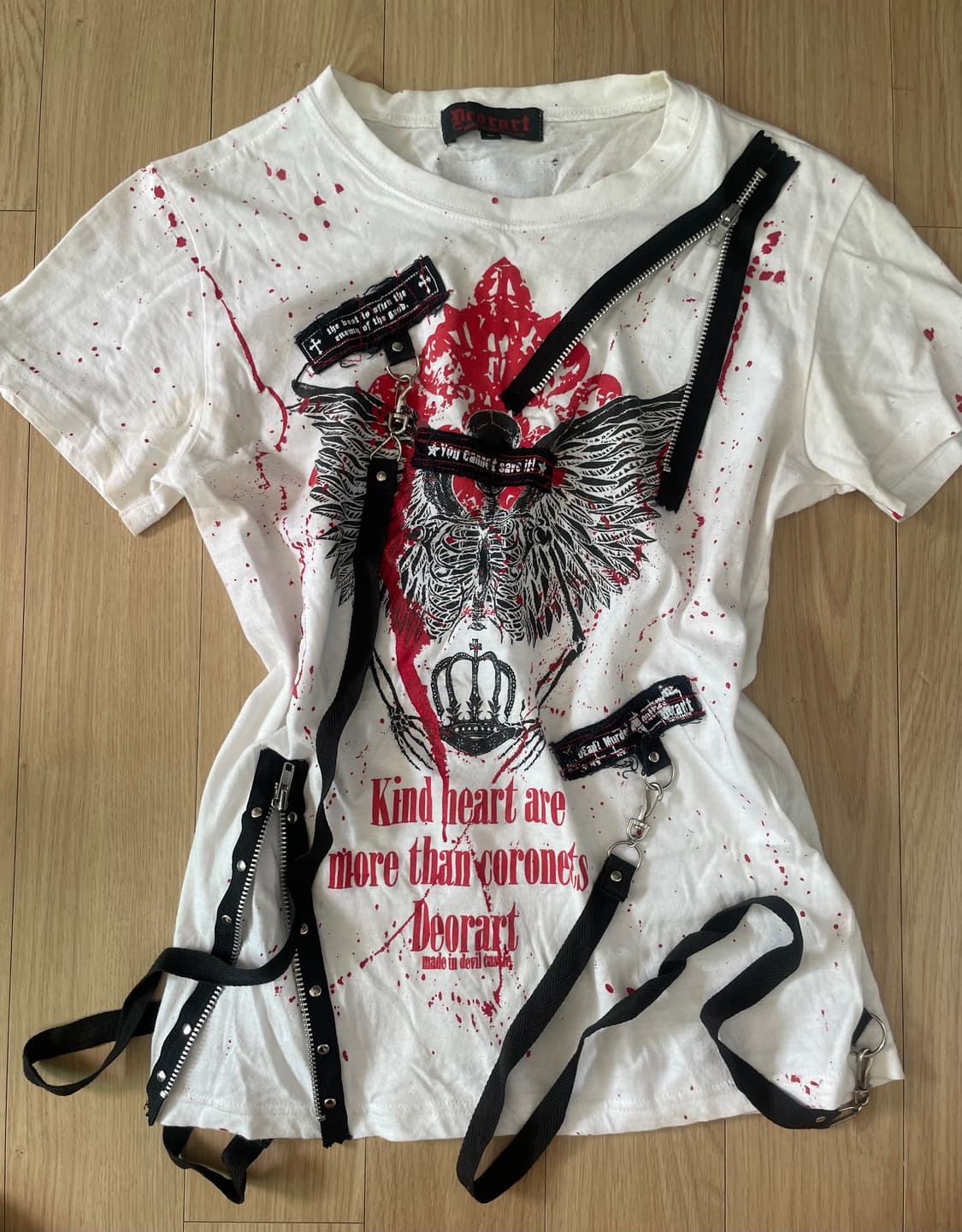 Deorart punk skull red painting shirt 상품이미지1