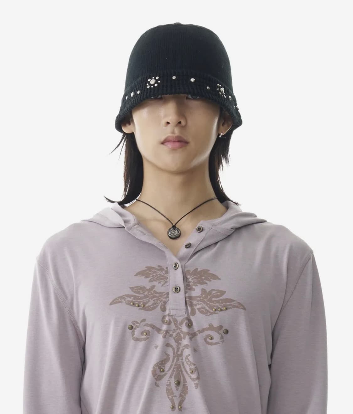 Multi Studded Knit Bucket Hat (Flower) 상품이미지5