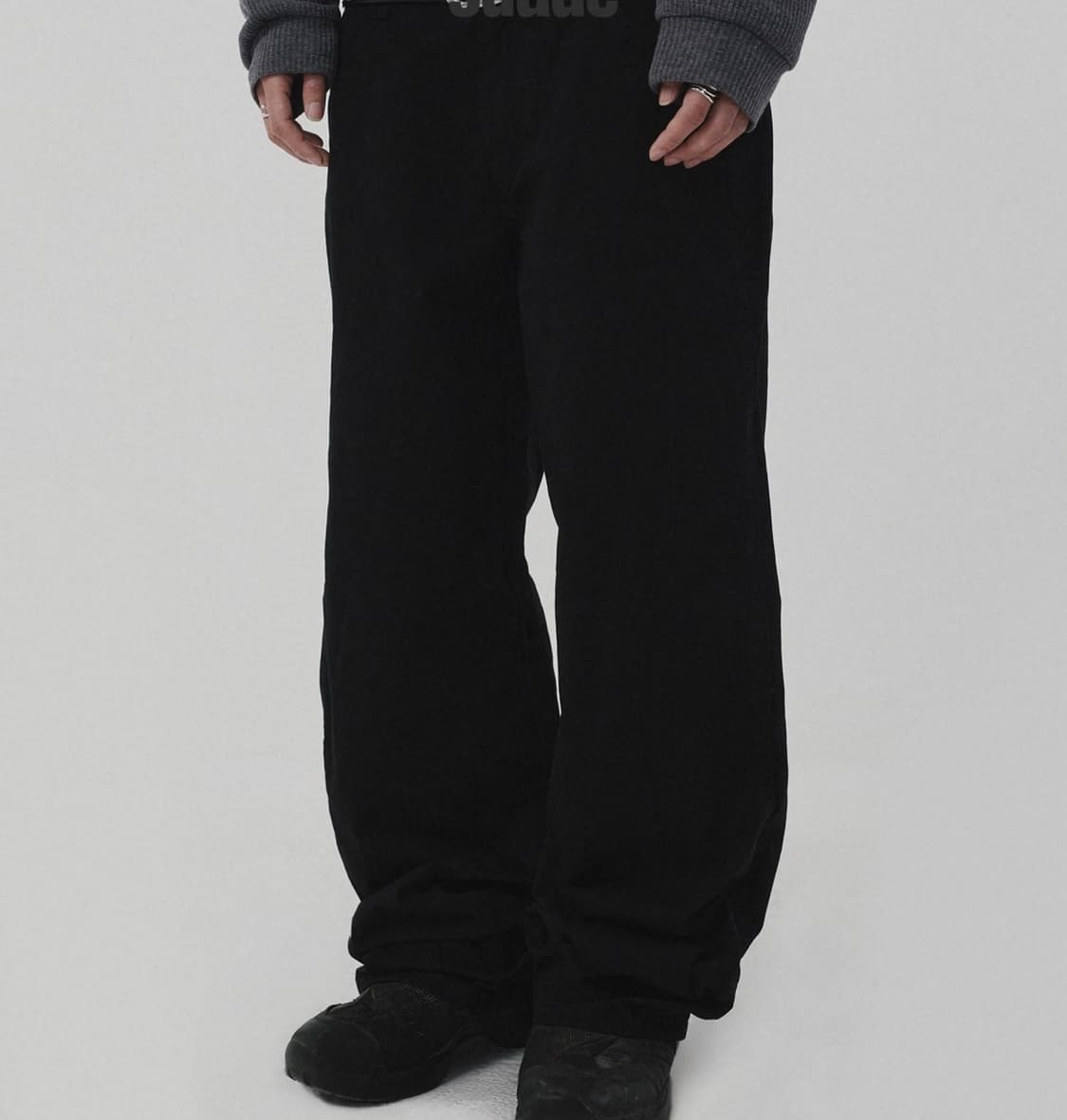 SEMI WIDE PANTS [BLACK]-기명 콜라보 상품이미지1