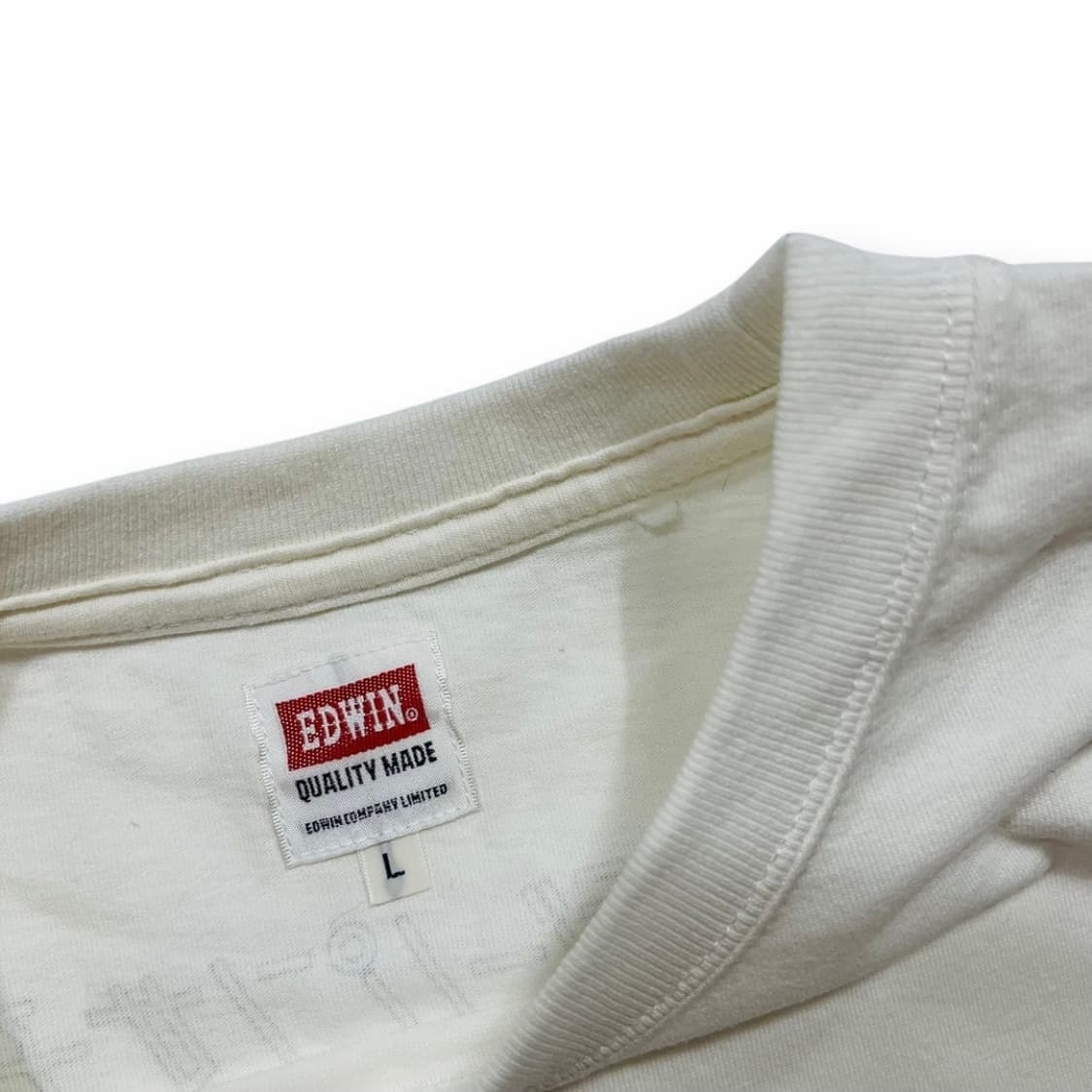 에드윈 x 에구치 소녀 빈티지 화이트 반팔 티셔츠 상품이미지4