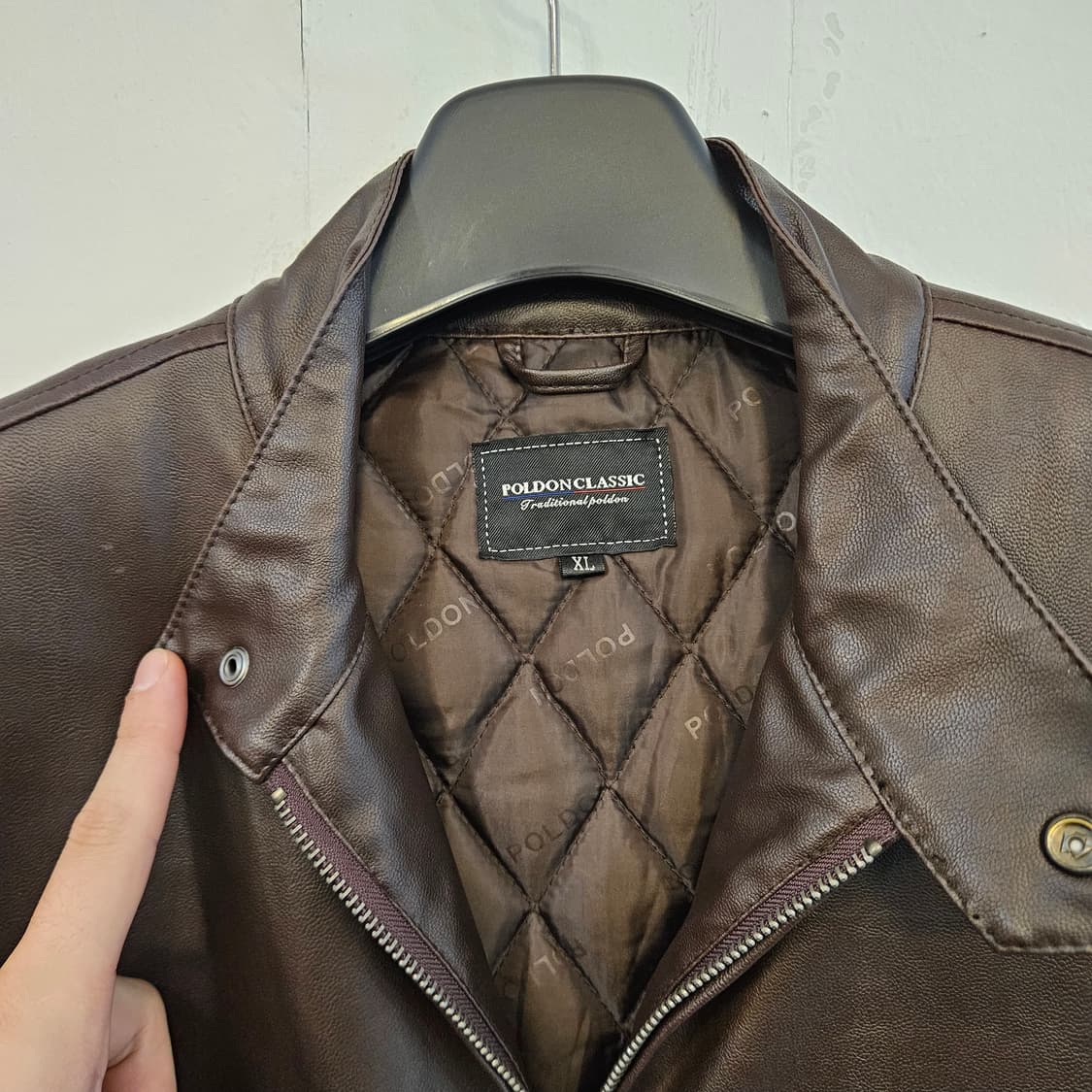 105(XL)/실측100(L) 빈티지 가죽 레자자켓 상품이미지3