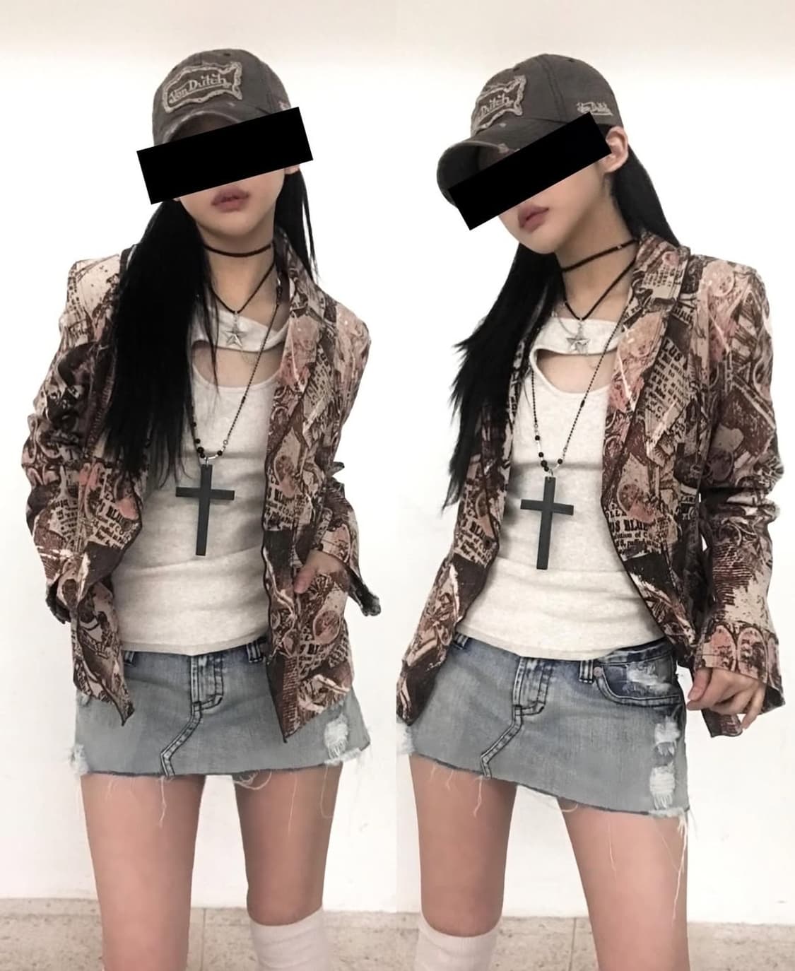 도요샛 Toyosat 로우라이즈 데님 미니 스커트 상품이미지2