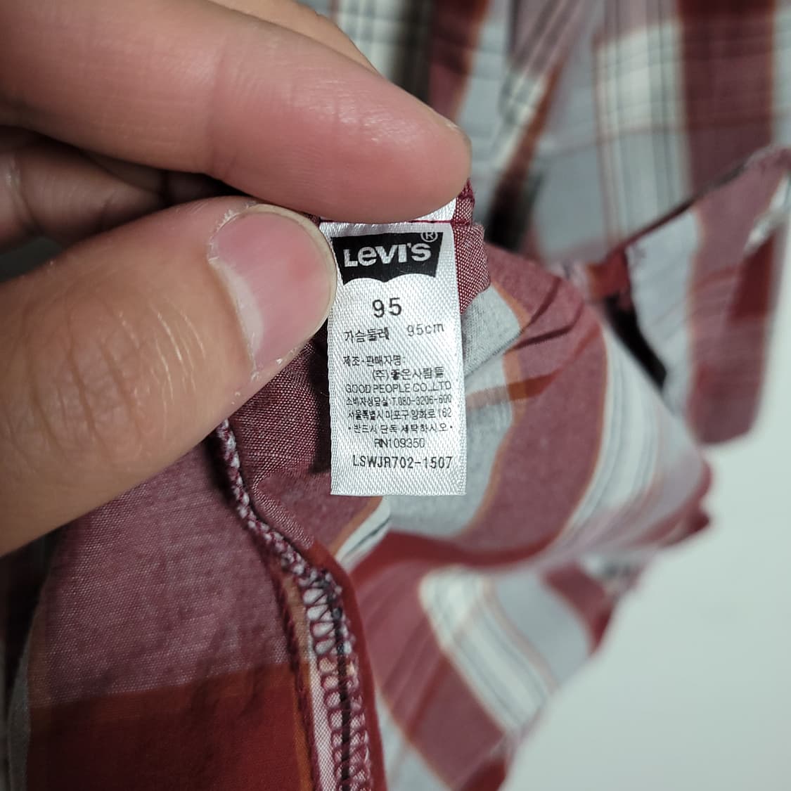 (95) LEVI'S 리바이스 여성 체크 원피스형 셔츠 남방 상품이미지3