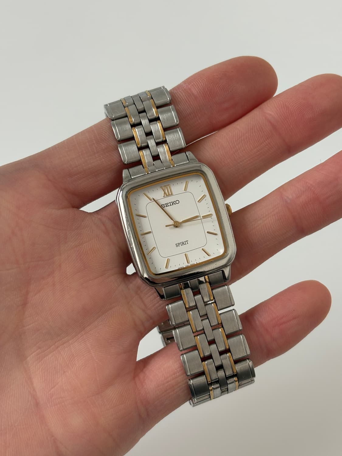 SEIKO 빈티지 시계 1990년대 Spirit 콤비 스퀘어 탱크 쿼츠 상품이미지1