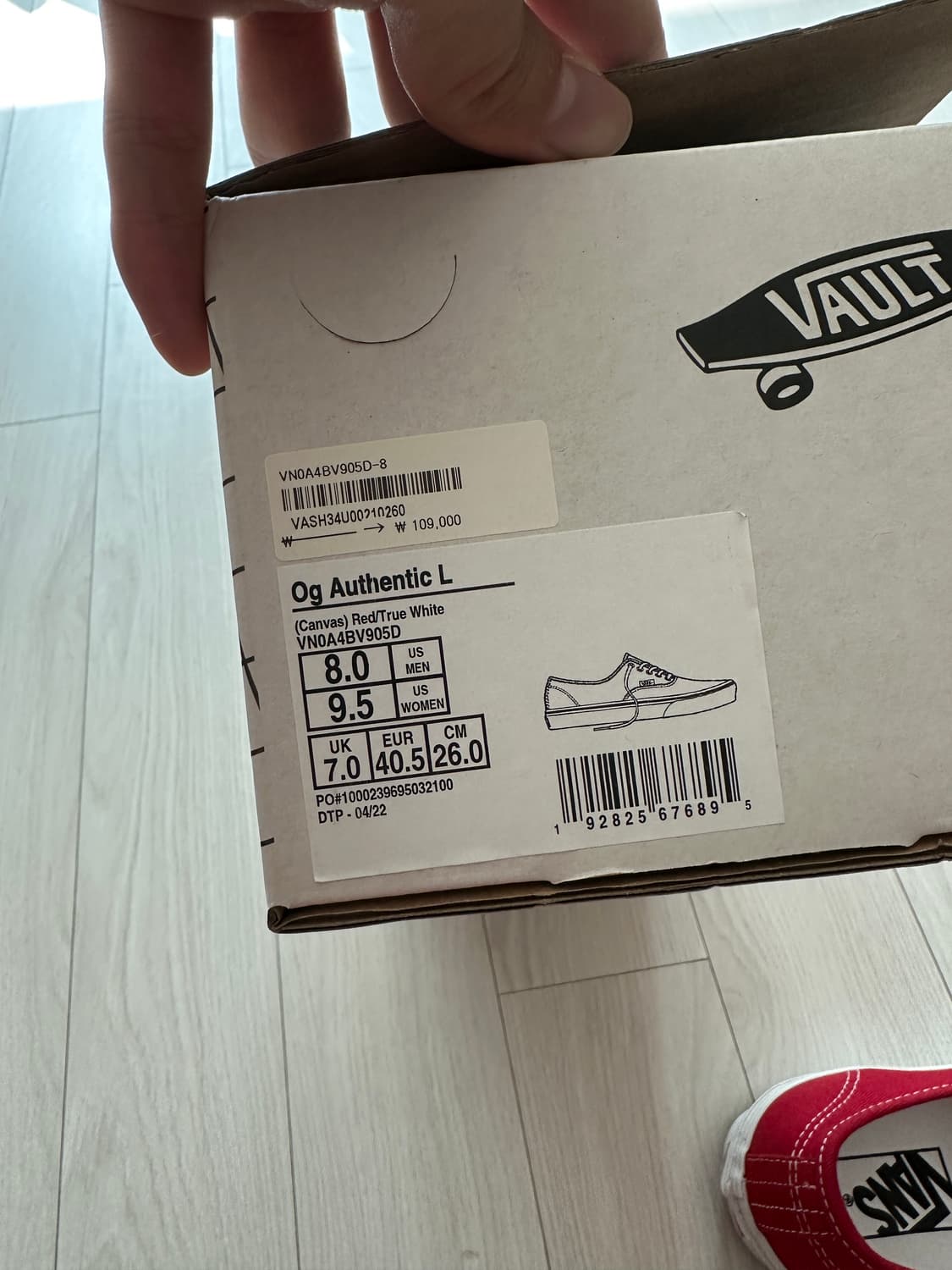 반스 볼트 어센틱 레드 260 상품이미지3