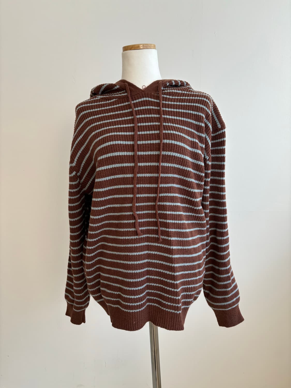 스트라이프 니트 후드 상품이미지1