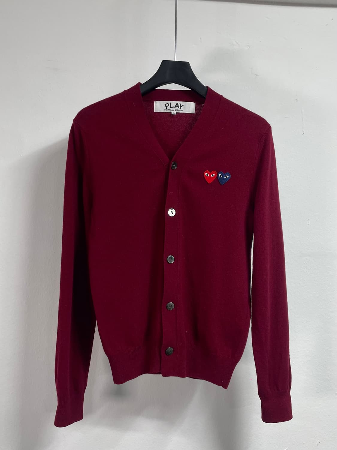 꼼데가르송 더블와펜 버건디 울 가디건 (on.460) 상품이미지1