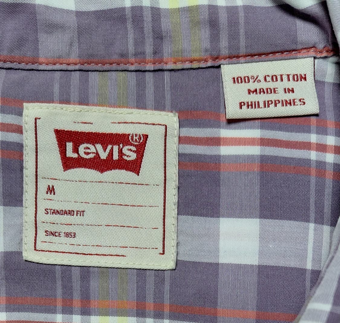 [M] Levi's 리바이스 스냅 버튼 반팔 웨스턴 체크 셔츠 상품이미지5