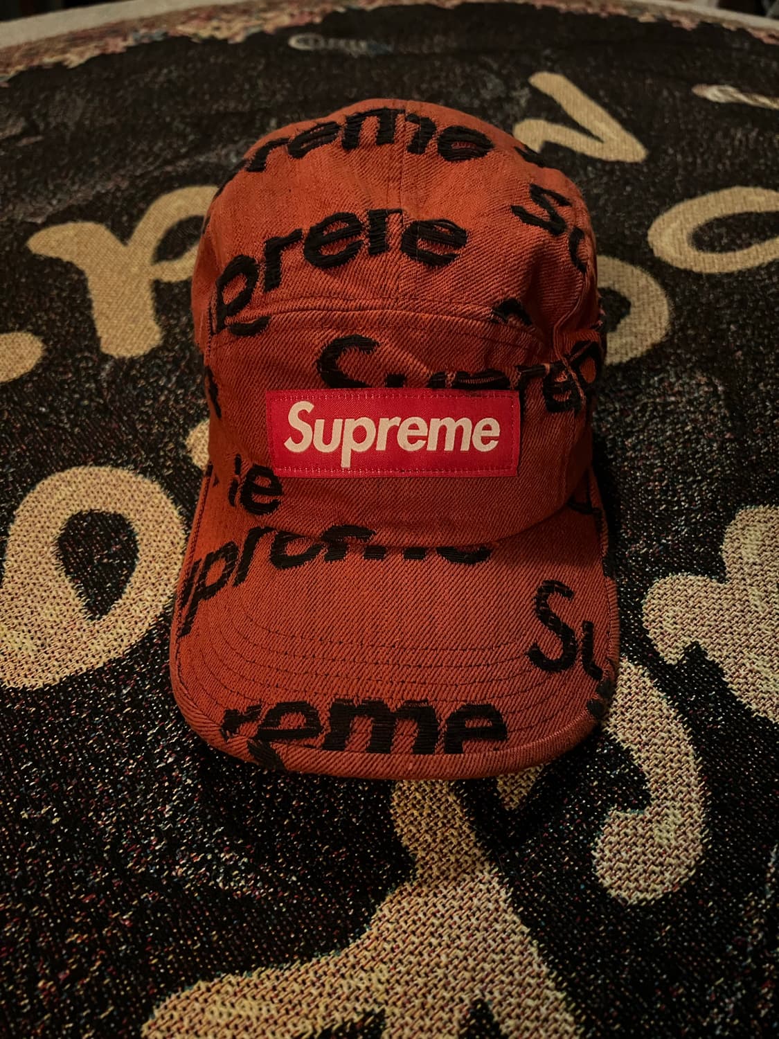 [OS] 슈프림 프레이드 로고 데님 캠프캡 레드 - 21SS 상품이미지2