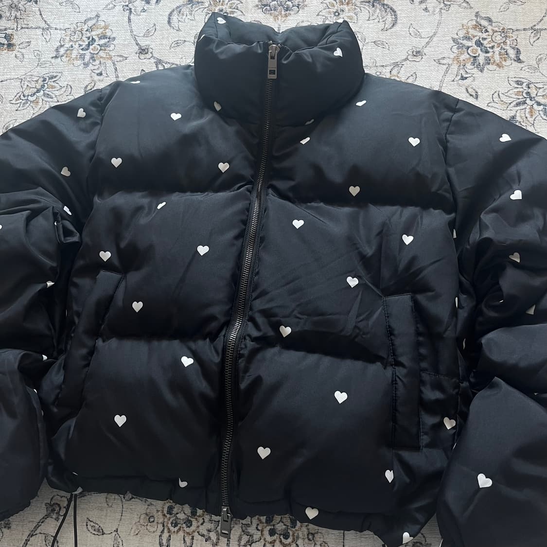 Linenne 하트 도트 크롭 패딩 상품이미지2