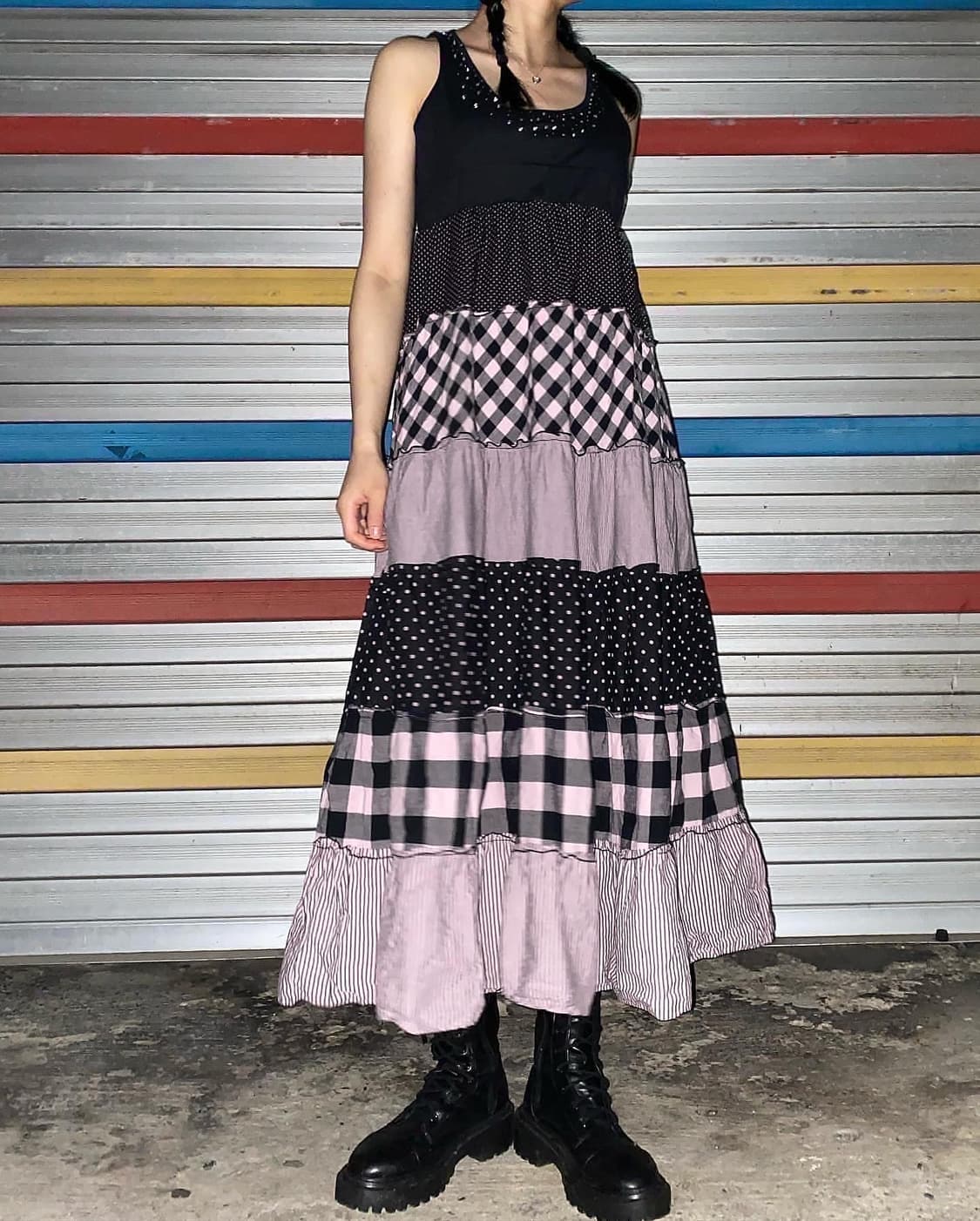 🧚🏻 러블리 펑크 패치 원피스 상품이미지3