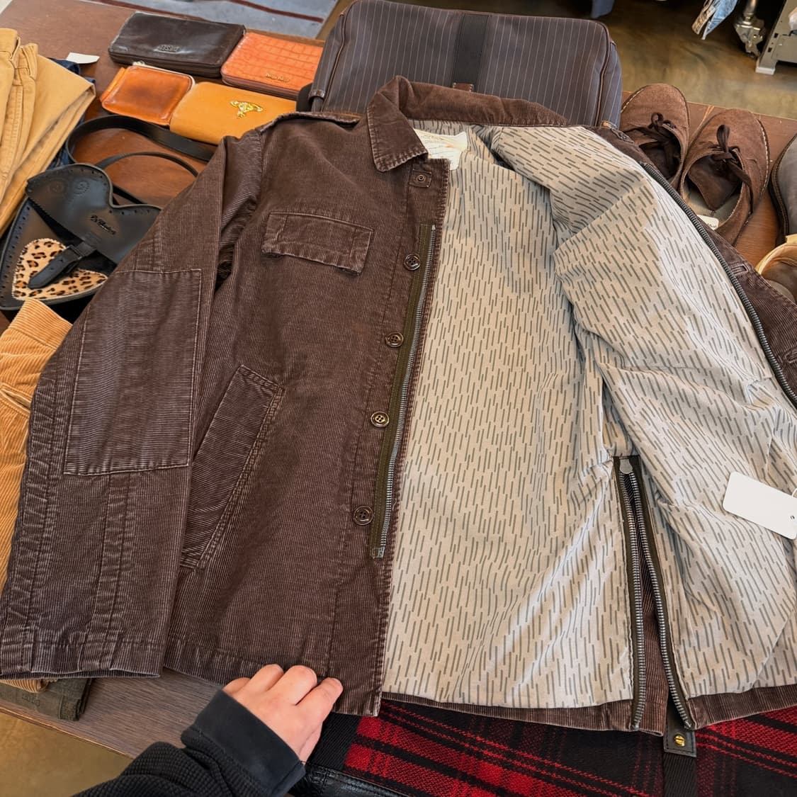 EVER USA 생산 코듀로이 레인패턴 안감 밀리터리 베이스 자켓 상품이미지8