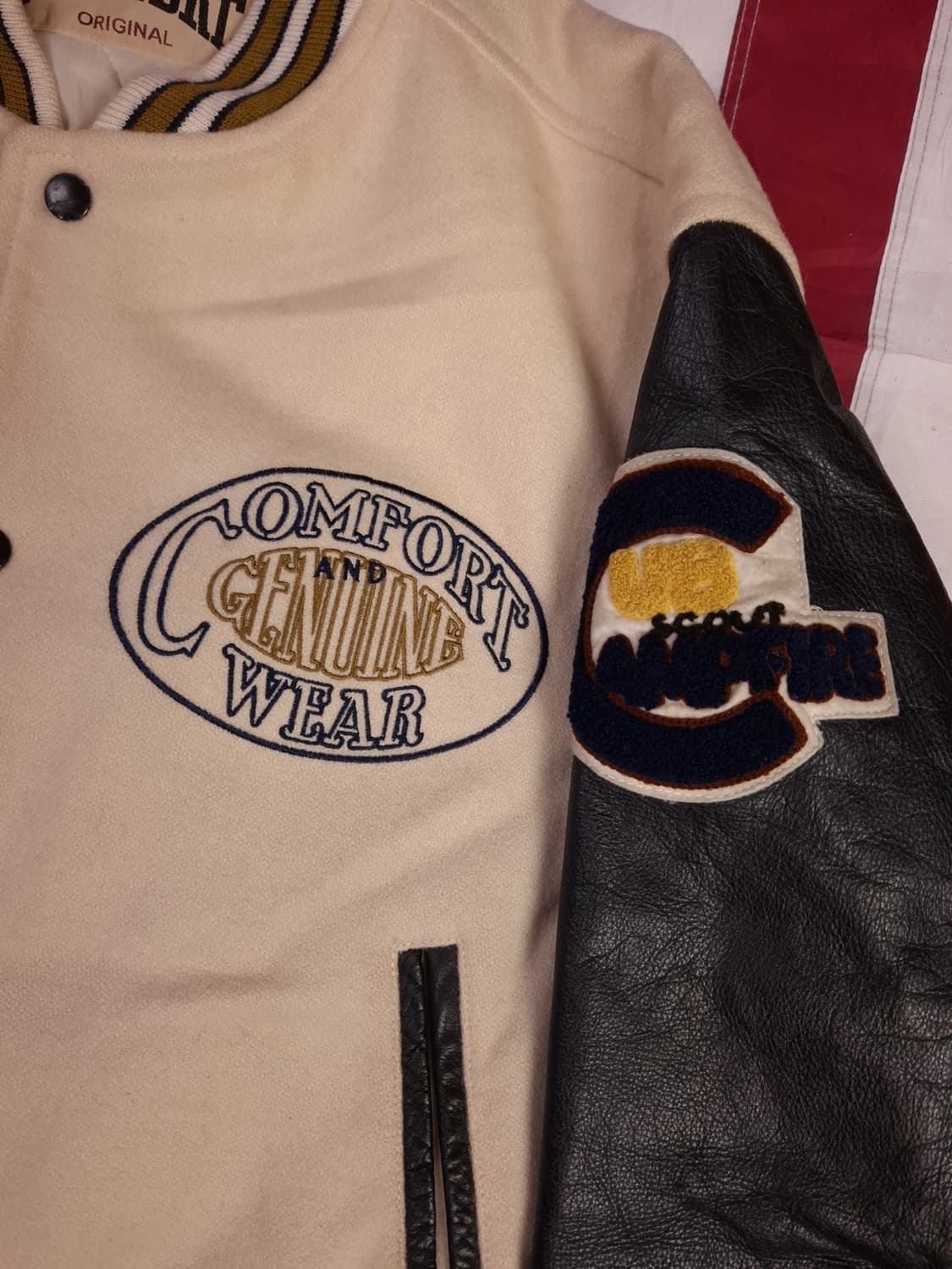 90's 일본판 FLANDRE 빈티지 울 바시티 자켓 상품이미지5