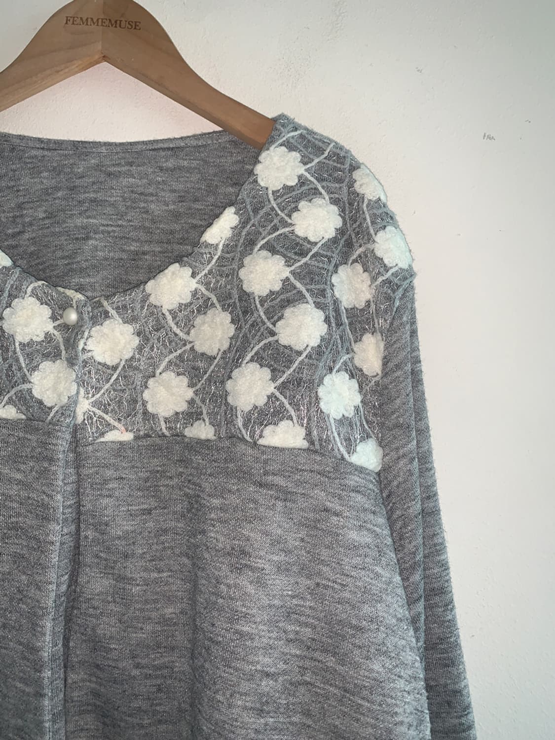 Flower one button cardigan 상품이미지3