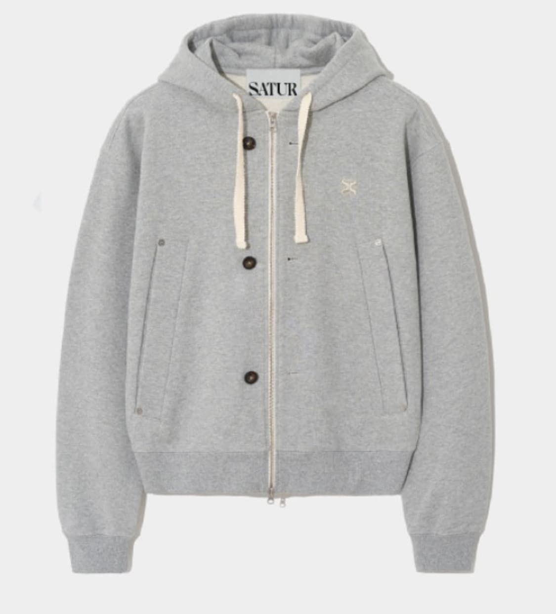 세터 (SATUR) 테오 코튼 올 데이 후드집업 멜란지그레이 L 상품이미지2
