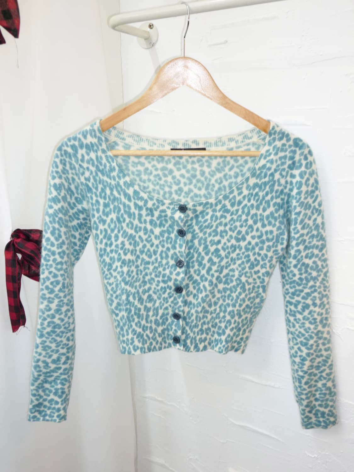 Sky leopard cropped cardigan 상품이미지4