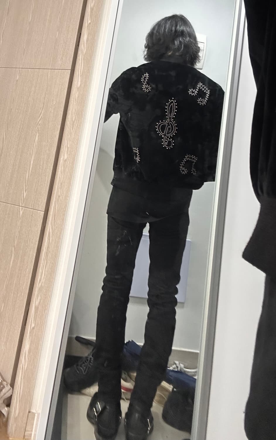 생로랑 16fw 뮤직노트 벨벳 블루종 자켓 상품이미지7