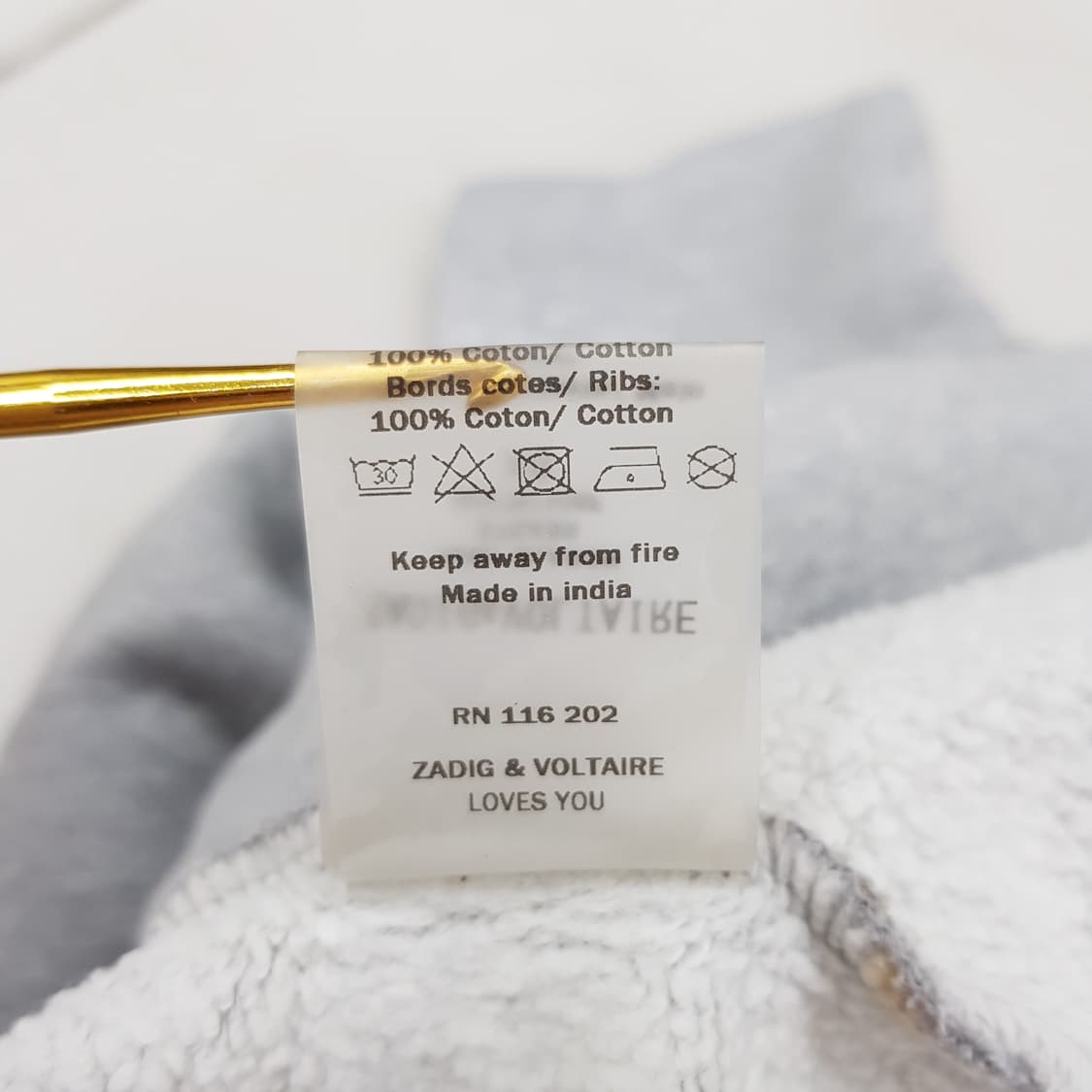 쟈딕앤볼테르 아트 그래픽 크롭 맨투맨 XS사이즈 상품이미지9