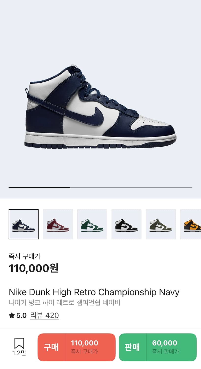 나이키 덩크 하이 레트로 챔피언쉽 네이비 상품이미지4