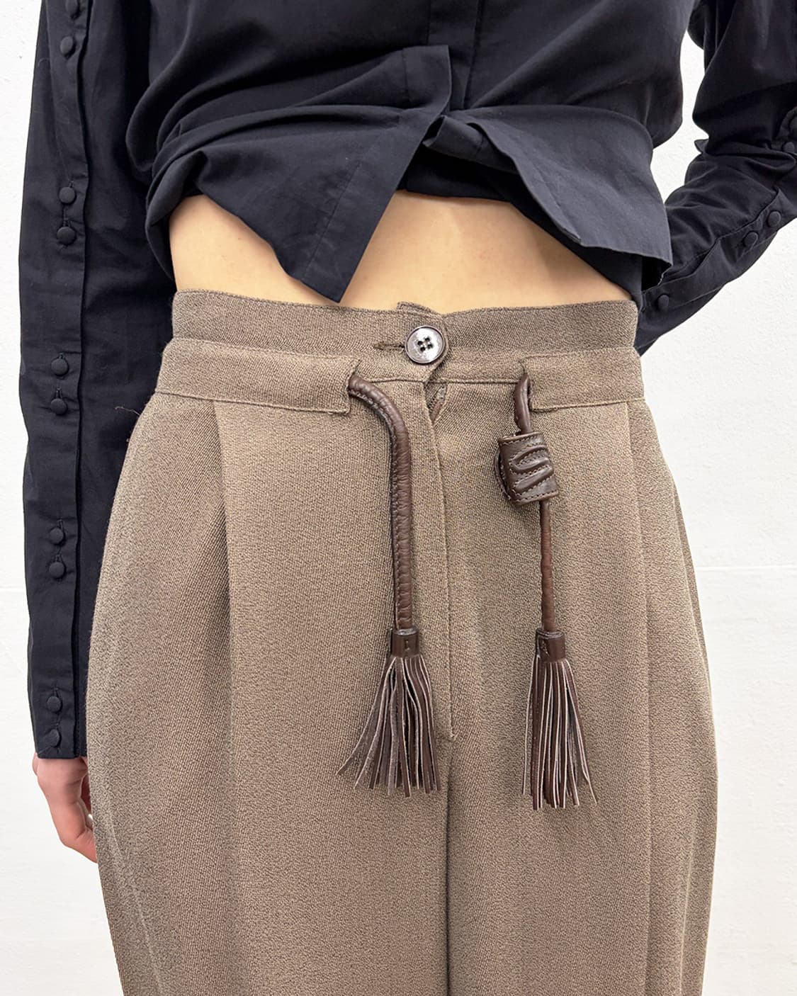 제니 테슬 트리밍 와이드 트라우저 상품이미지4