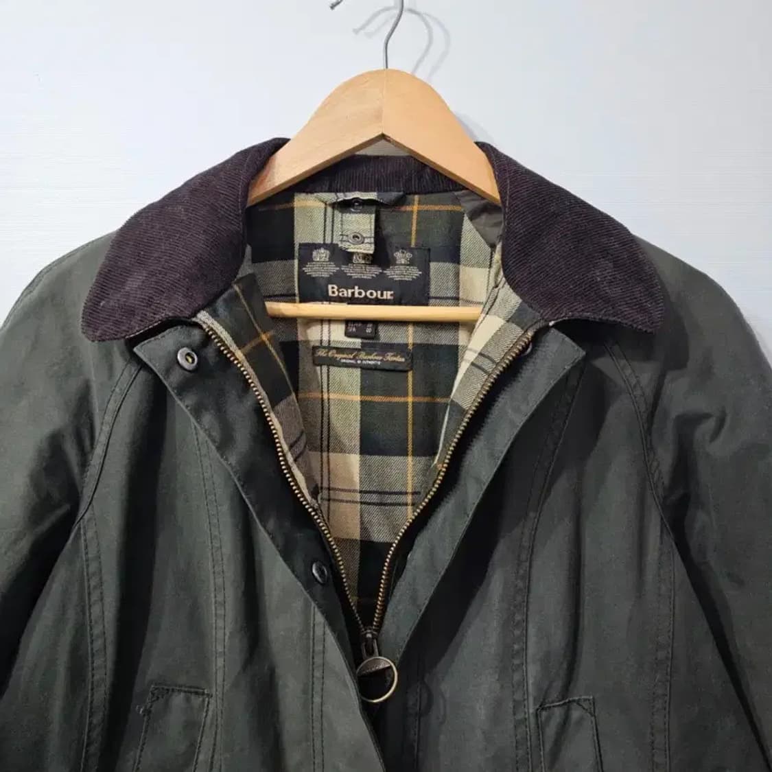 바버 왁스 자켓 UK10 올리브 ~66 상품이미지5
